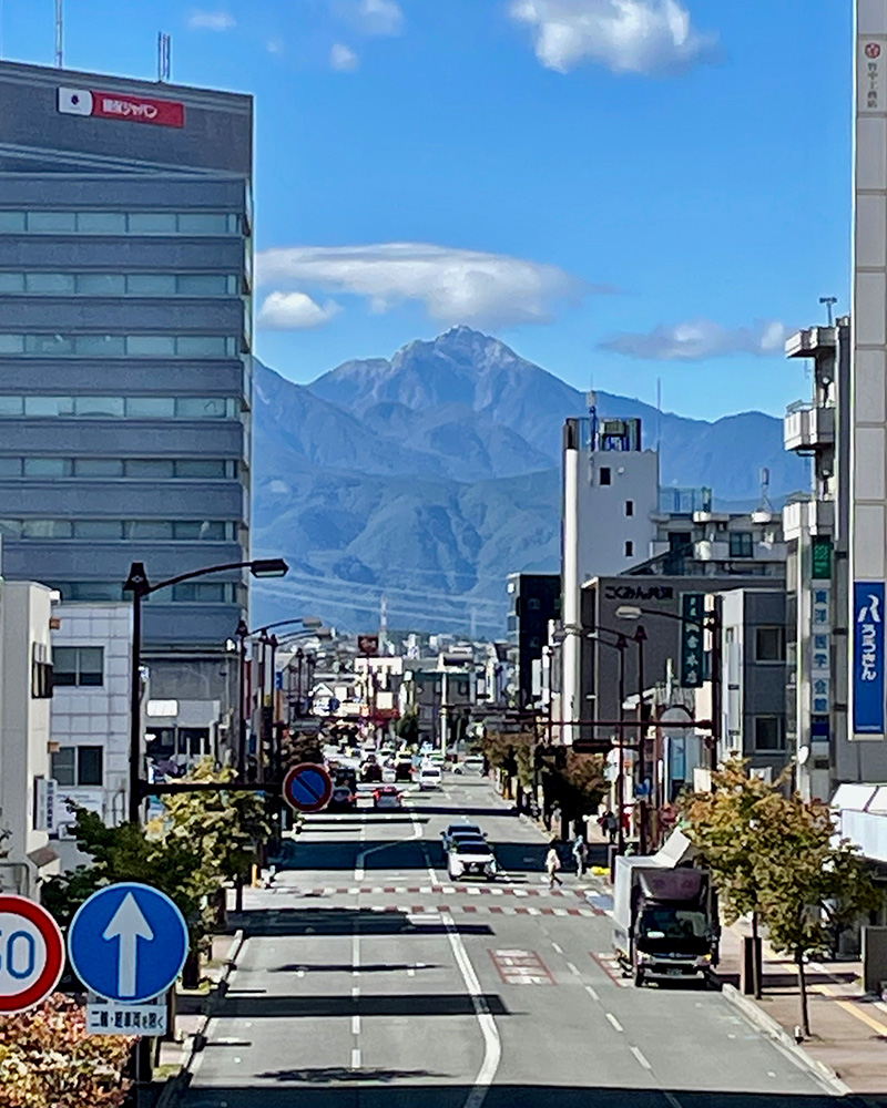 相生歩道橋から甲州街道を見渡す写真