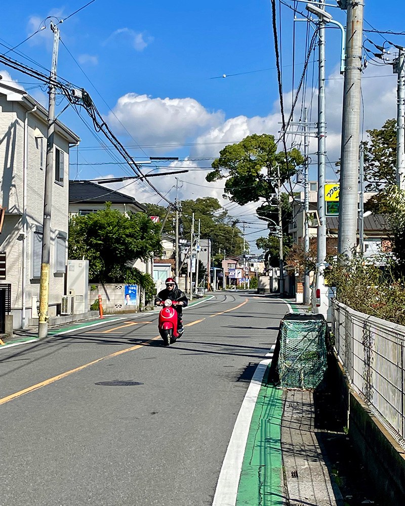 粕壁宿を出て北上していく写真